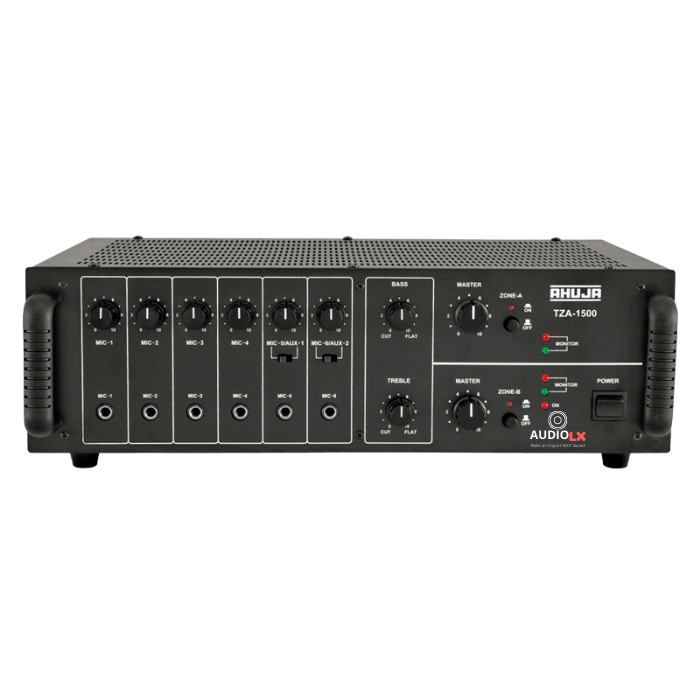 TZA-1200 - Ahuja 120 Watts 2 Zone PA Mixer Amplifier - Audiolx