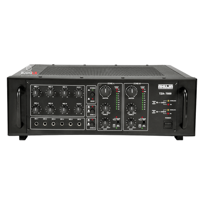 TZA-7000 - Ahuja 700 Watts 2 Zone PA Mixer Amplifier - Audiolx