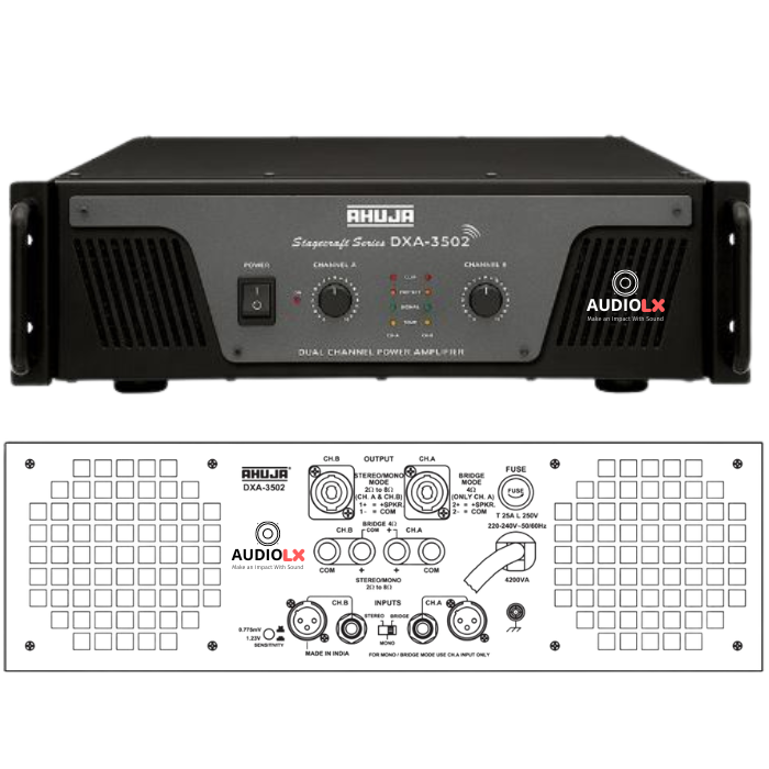 DXA-3502 -Ahuja 1750+1750 Watts Dual Channel Power Amplifier - Audiolx