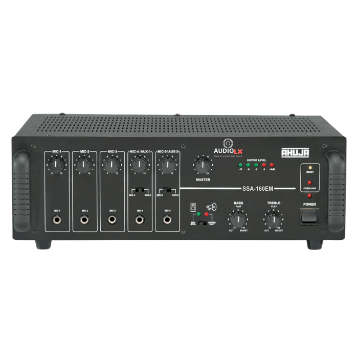 SSA-160EM -Ahuja 160 Watts Medium Wattage PA Mixer Amplifier - Audiolx