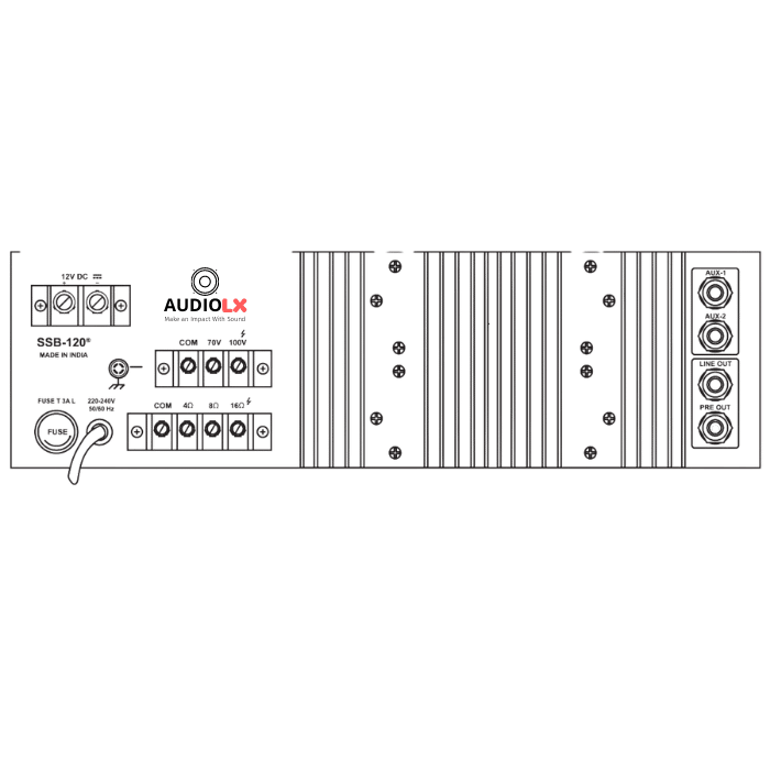 SSB-120 - Ahuja 120 Watts Medium Wattage PA Mixer Amplifier - Audiolx