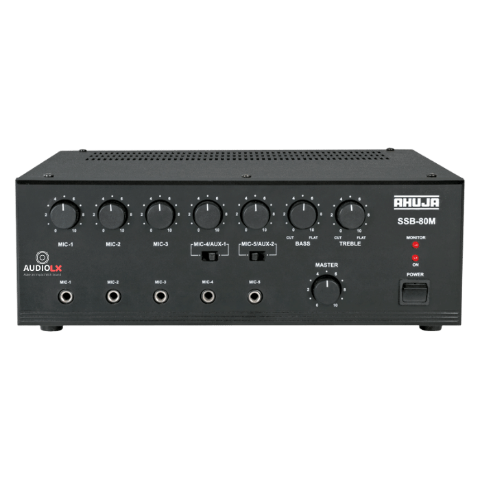 SSB-80M - Ahuja 80 Watts Medium Wattage PA Mixer Amplifier - Audiolx